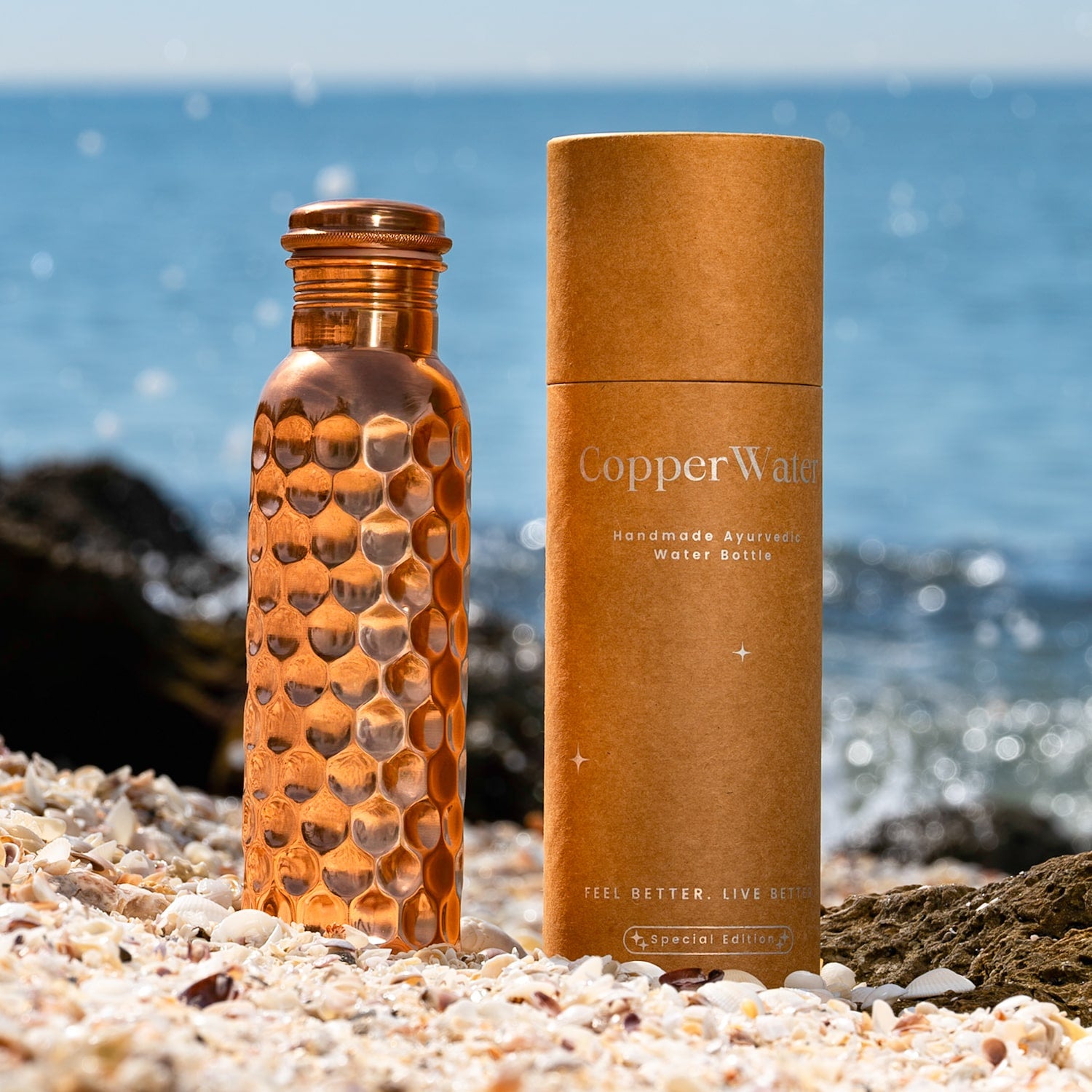 Special Edition Honeycomb Copper Ayurvedic Water Bottle