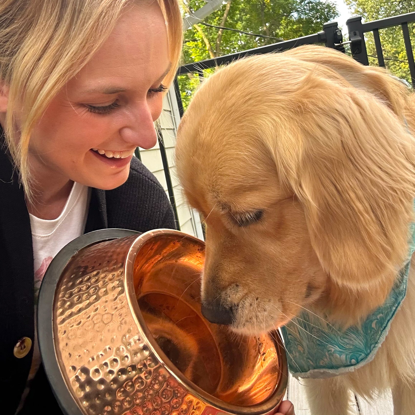 Handmade Pure Copper Pet Bowl