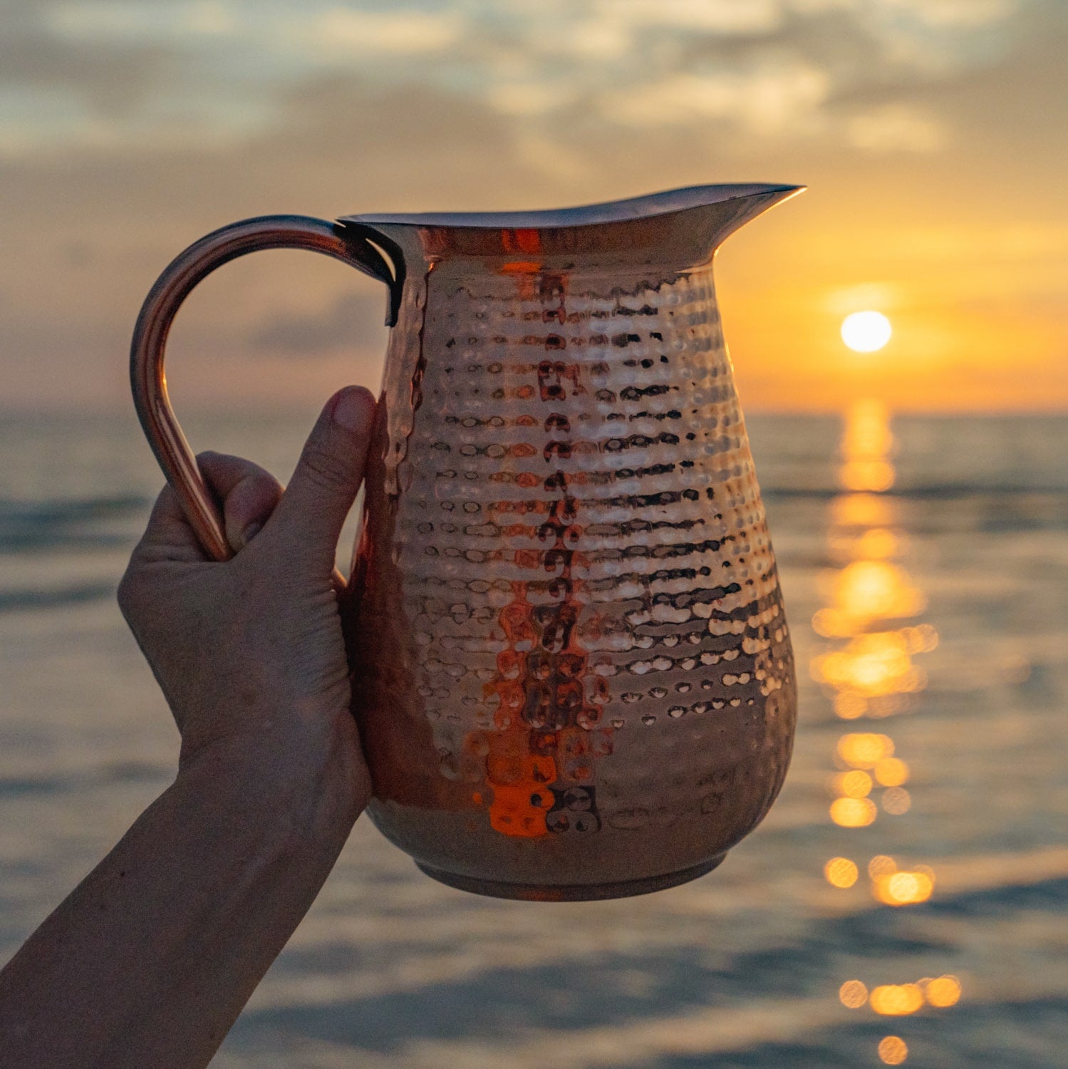 Handmade Pure Copper Ayurvedic Water Pitcher